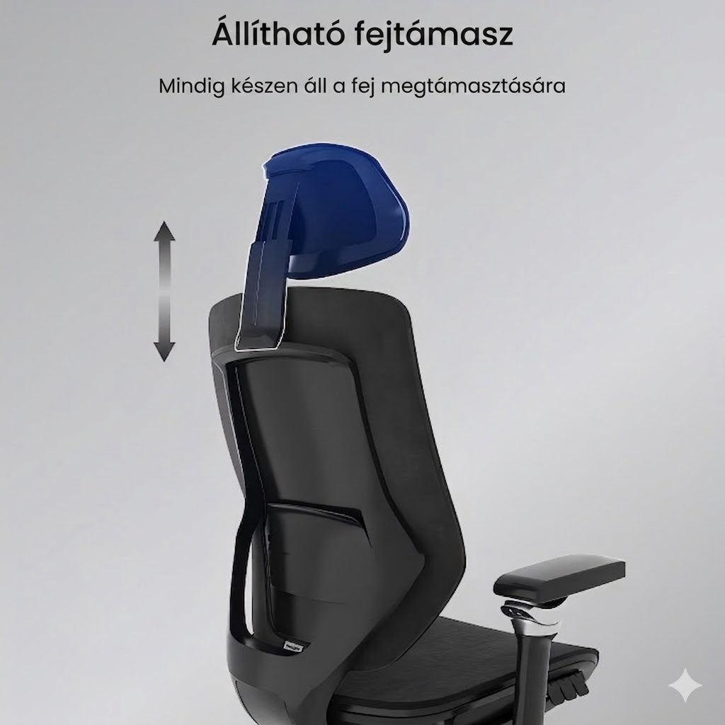 Ergonomikus irodai szék BS12 Pro – Lélegző szövet kárpit, hosszú üléshez tervezve
