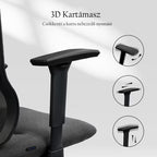 Ergonomikus irodai szék BS6 – fejlett ergonómiai kialakítás, állítható fejtámla és kartámasz, hálós háttámla, hosszú távú ülőmunkához