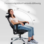 Ergonomikus irodai szék BS6 – fejlett ergonómiai kialakítás, állítható fejtámla és kartámasz, hálós háttámla, hosszú távú ülőmunkához