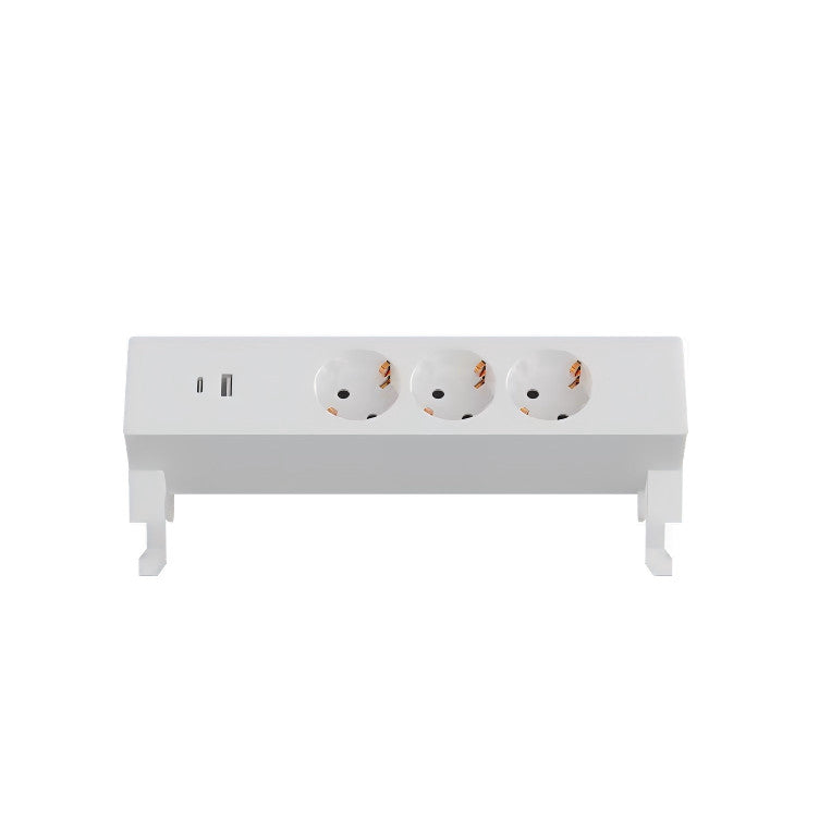 Asztali multialjzat 3 aljzattal és 2 integrált USB porttal (A+C típus) és 2 rögzítőkonzollal