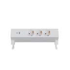 Asztali multialjzat 3 aljzattal és 2 integrált USB porttal (A+C típus) és 2 rögzítőkonzollal
