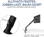 Állítható monitortartó S8 – csuklós kar, 17"-36" monitorhoz, VESA, 3-12 kg